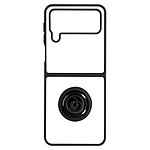 Avizar Coque pour Samsung Galaxy Z Flip 4 Bi-matière Bague Métallique Support Vidéo  Noir