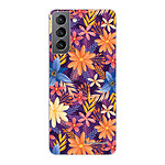 LaCoqueFrançaise Coque Samsung Galaxy S21 5G 360 intégrale transparente Motif Fleurs violettes et oranges Tendance