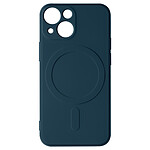 Avizar Coque Magsafe iPhone 13 Silicone Souple Intérieur Soft-touch Mag Cover bleu nuit