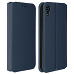 Avizar Etui folio Bleu Nuit Éco-cuir pour Apple iPhone XR