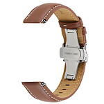 Avizar Bracelet pour Galaxy Watch 5 / 5 Pro / 4 Cuir véritable Boucle Papillon camel