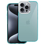 Avizar Coque pour iPhone 16 Pro Souple Design Fumé Contour Caméra Métallisé Turquoise