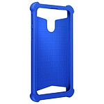 Avizar Coque Smartphone 4.3'' à 4.7'' Silicone Gel Coins Renforcés Dos Effet Cuir  Bleu