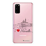 LaCoqueFrançaise Coque Samsung Galaxy S20 360 intégrale transparente Motif J'aime Marseille Tendance