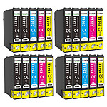 20 Cartouches compatibles Epson T129XL - 8 Noir + 4 Cyan + 4 Magenta + 4 Jaune