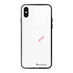 LaCoqueFrançaise Coque iPhone X/Xs Coque Soft Touch Glossy Coeur Blanc Amour Design