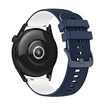 Avizar Bracelet pour Huawei Watch GT3 46mm Silicone BiColore Texturé Bleu / Blanc