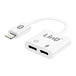 LinQ Adaptateur Audio et Charge iPhone vers Double Lightning Compact  Blanc