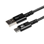 Xtorm Câble  USB vers USB type C 1m Charge et Synchronisation Nylon Tressé Noir
