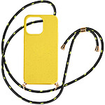 Avizar Coque cordon pour iPhone 15 Pro Silicone Recyclable  Jaune