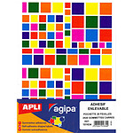 Agipa Pochette 2520 gommettes carrés enlevables couleurs assorties 160 x 216 mm
