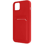 Avizar Coque pour iPhone 14 Silicone Souple Porte-carte Fine Légère  rouge