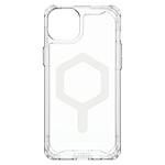 UAG Coque MagSafe pour iPhone 15 Antichoc Fine Transparent et Blanc série Plyo