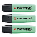 STABILO Surligneur BOSS ORIGINAL Pastel Pointe Biseautée 2 - 5 mm Vert pastel x 3