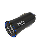 Jaym Chargeur Voiture Double USB-A 12W 2.4A Compact et Léger avec Parasurtenseur Noir