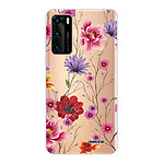 Evetane Coque Huawei P40 silicone transparente Motif Fleurs Multicolores ultra resistant