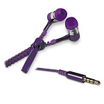 Metronic 471001 - Ecouteurs intra auriculaire avec micro et zip anti-nœuds 1,2 m - violet