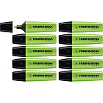 STABILO Surligneur BOSS ORIGINAL Rechargeable Pointe Biseautée 2-5 mm Vert x 10