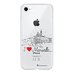 LaCoqueFrançaise Coque iPhone 7/8/ iPhone SE 2020/ 2022 silicone transparente Motif J'aime Marseille ultra resistant