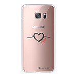 LaCoqueFrançaise Coque Samsung Galaxy S7 Edge 360 intégrale transparente Motif Coeur Noir Amour Tendance