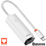 Baseus Adaptateur USB-C vers Ethernet RJ45  1000 Mbps, Blanc