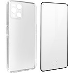 Avizar Coque pour Oppo Find X3 Pro Souple et Film Verre Trempé 9H Transparent contour Noir