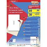 DECADRY Pochette 30 étiquettes blanches multi-usage 199,6 x 289,1 mm
