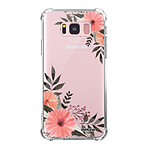 Evetane Coque Samsung Galaxy S8 anti-choc souple angles renforcés transparente Motif Fleurs roses