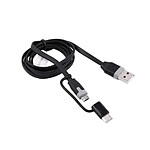Muvit Câble 2 en 1 USB-C et Micro-USB vers USB 2.1A Tab Cable 1m Noir