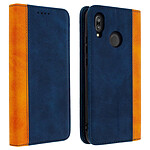 Avizar Etui folio Bleu Nuit Éco-cuir pour Huawei P20 Lite