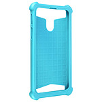 Avizar Coque Smartphone 5.3'' à 5.5'' Silicone Gel Coins Renforcés Dos Effet Cuir  Turquoise