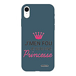 Evetane Coque iPhone Xr Silicone Liquide Douce bleu nuit Je suis une princesse