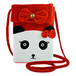 Avizar Pochette Bandoulière pour Smartphone en Tissu Design Panda  Rouge et Blanc