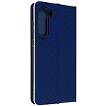 Avizar Étui pour Samsung Galaxy S23 Plus avec Porte-carte Design Carbone  Bleu nuit et Argent