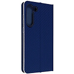 Avizar Étui pour Samsung Galaxy S23 Plus avec Porte-carte Design Carbone  Bleu nuit et Argent