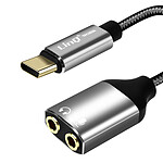Adaptateur Audio USB-C vers Double Jack 3.5mm Femelle Casque + Micro LinQ