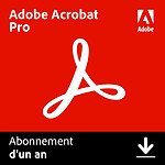 Adobe Acrobat Pro - Abonnement 1 an - 1 utilisateur - A télécharger