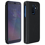 Avizar Housse Galaxy A6 Plus Etui folio Miroir Clapet Coque Fonction Support noir