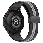 Avizar Bracelet pour Galaxy Watch 5 / 5 Pro / 4 Silicone Souple Bicolore  noir / gris