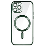 Avizar Coque MagSafe pour iPhone 12 Pro Silicone Protection Caméra  Contour Chromé Vert
