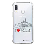 LaCoqueFrançaise Coque Samsung Galaxy A40 anti-choc souple angles renforcés transparente Motif J'aime Marseille