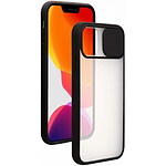 BigBen Connected Coque pour iPhone 13 mini avec Cache Coulissant pour Caméra Noir transparent