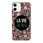 Evetane Coque iPhone 12 mini silicone transparente Motif La Vie en Rose ultra resistant