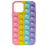 Avizar Coque Apple iPhone 12 et 12 Pro Anti-stress Bubble pop Fidget Toy - Multicolore