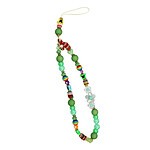 Avizar Bracelet pour Téléphone Perles Heishi 30cm Anneau et Dragonne vert