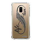 Evetane Coque Samsung Galaxy A8 2018 anti-choc souple angles renforcés transparente Motif Love Life