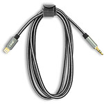 LinQ Câble Lightning vers Jack 3.5mm Mâle Son de Qualité Nylon Tressé 1.5m  Gris