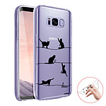 Evetane Coque Samsung Galaxy S8 Plus 360 intégrale transparente Motif Chat Lignes Tendance