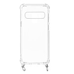 Avizar Coque pour Samsung Galaxy S10 Anneau personnalisable avec bijou/chaine Transparent