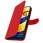 Avizar Étui pour Xiaomi Poco M4 Pro Clapet Portefeuille Support Vidéo  Rouge